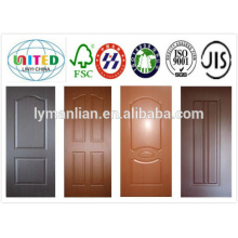 хорошее качество белая грунтовка hdf дверная кожа / деревянная шпонированная дверная кожа / меламиновая дверная кожа
